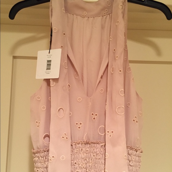 Zac Posen Calypso smocked waist halter eyelet gown - Picture 7 of 8